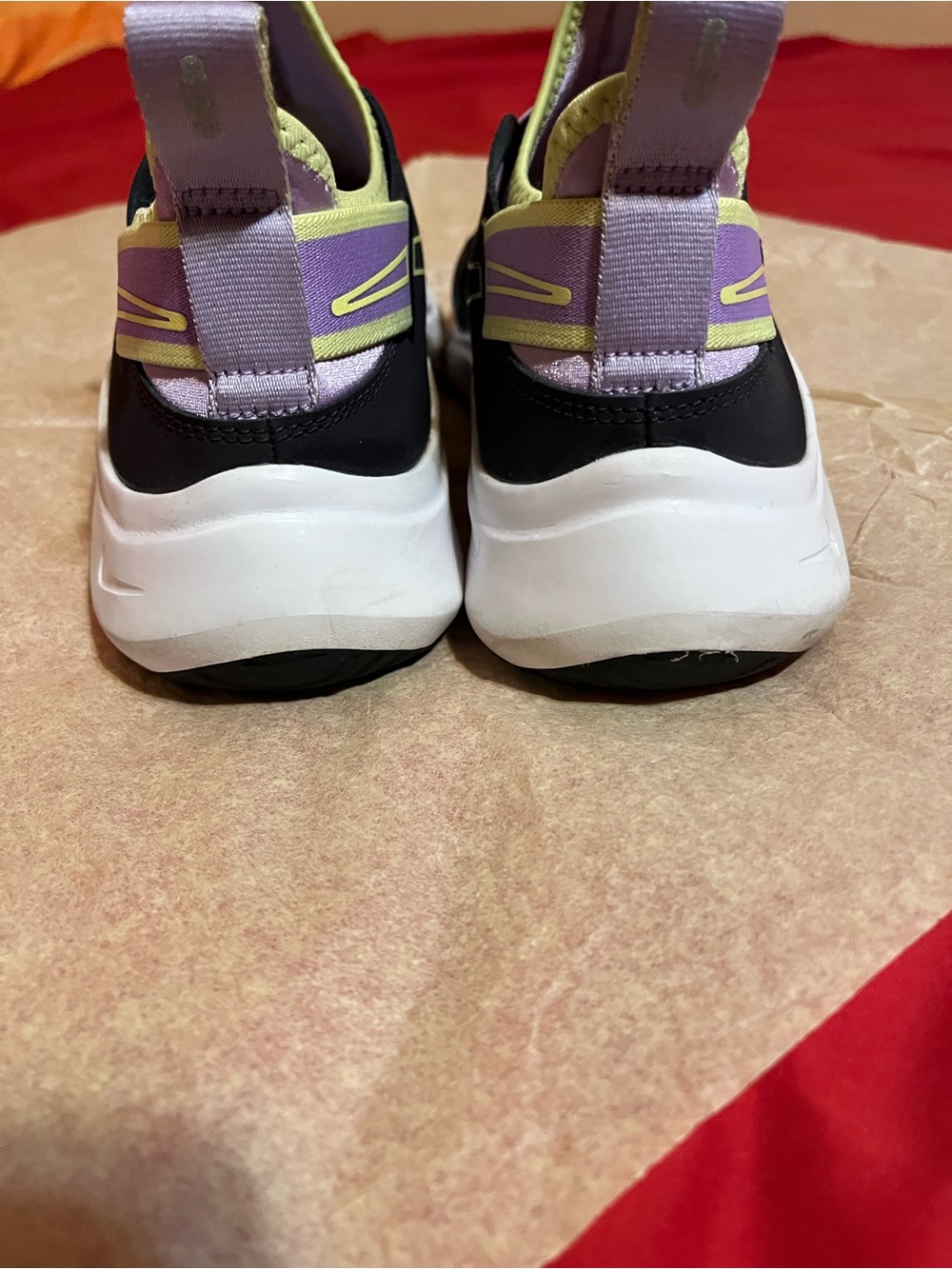 Nike Flexible Slip-On Sneakers in Black, Lavender & Yellow - Picture 6 of 7